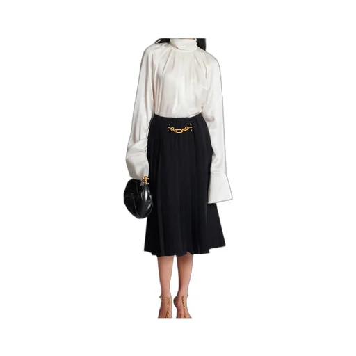 Balmain Draped High Neck Blouse
