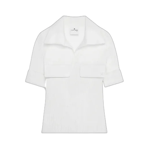 Courrges Logo Embroidered Ribbed T-Shirt