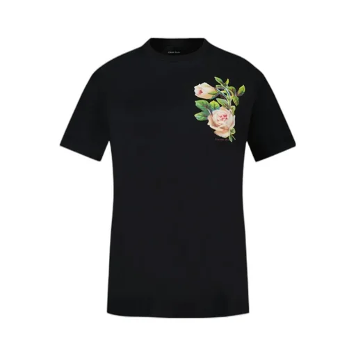 Rose Print Cotton T-Shirt
