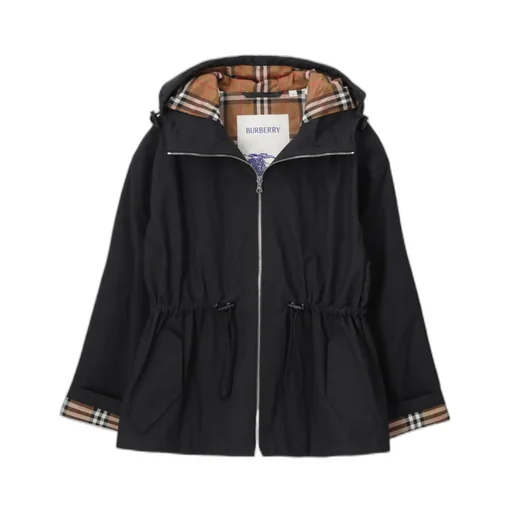 Plaid Hooded Long-Sleeved Jacket