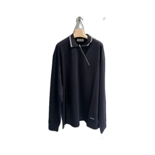 Miu Miu Zip-Detailed Long-Sleeved Polo Shirt
