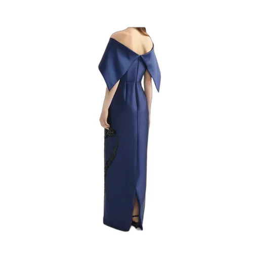 Embellished Mikado Off-The-Shoulder Gown