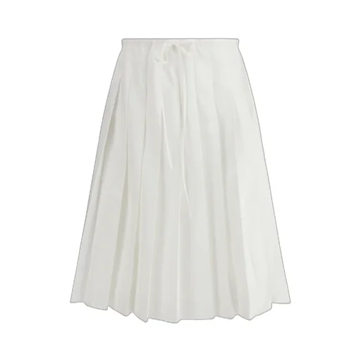Prada Drawstring Pleated Midi Skirt