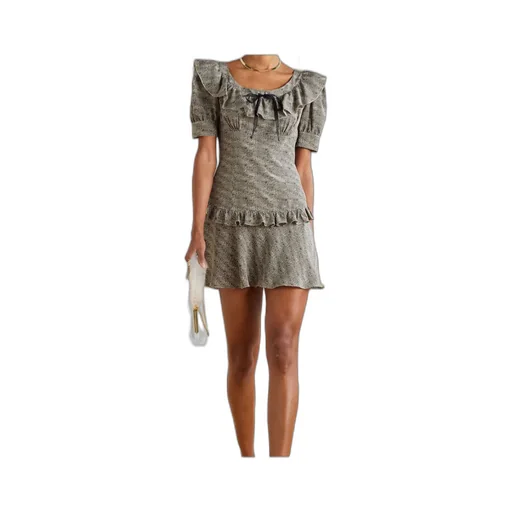 Tiered Leopard-Print Silk Mini Dress