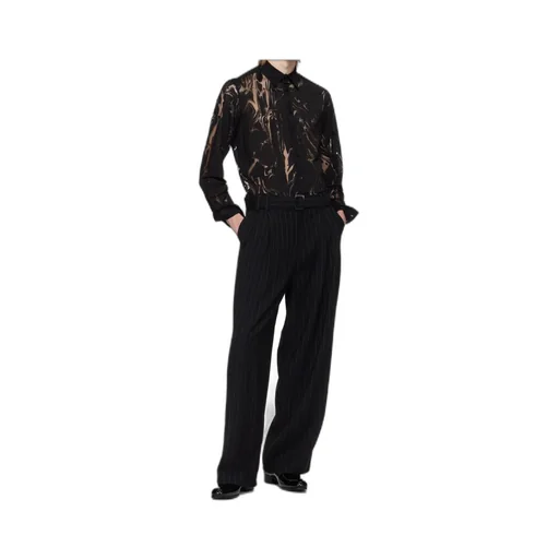 Pleated Pinstripe Casual Pants