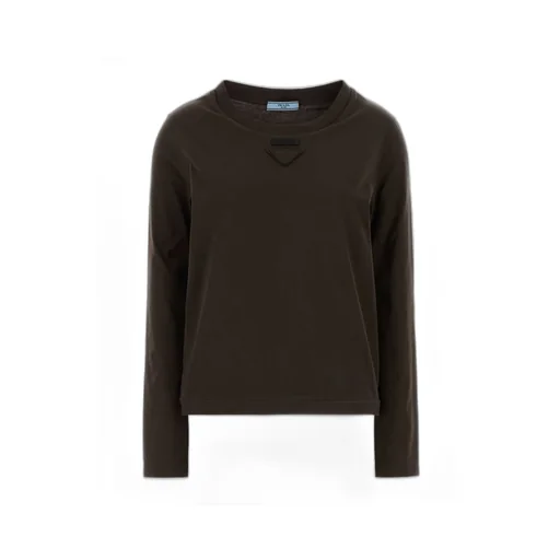 Prada Long-Sleeved Crewneck T-Shirt