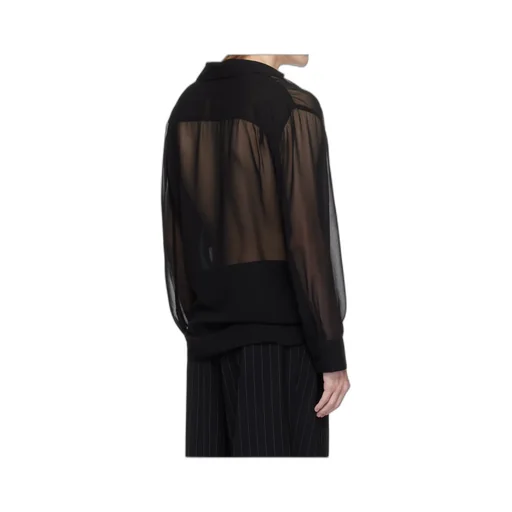 Deep V-Neck Long-Sleeved Shirt