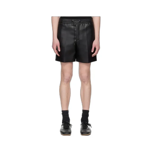 Drawstring Faux Leather Shorts