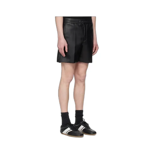 Drawstring Faux Leather Shorts