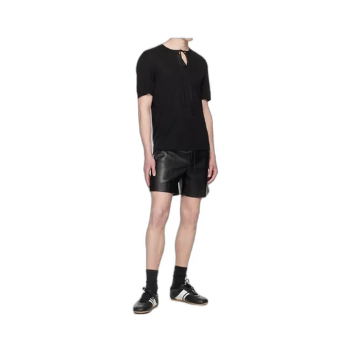 Drawstring Faux Leather Shorts