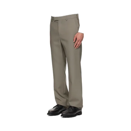 Fitted Wool Casual Pants