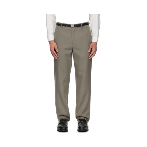 Fitted Wool Casual Pants