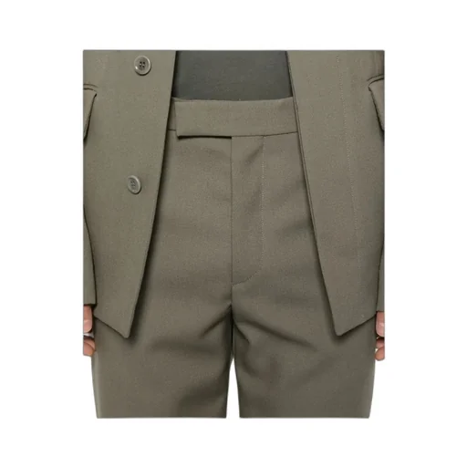 Fitted Wool Casual Pants