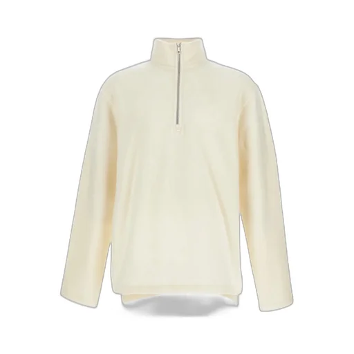 High-Neck Zip-Up Wool Sweatshirt