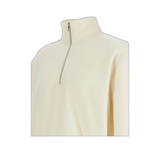 High-Neck Zip-Up Wool Sweatshirt