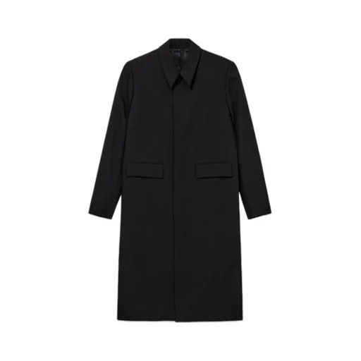 Long-Sleeved Wool Coat