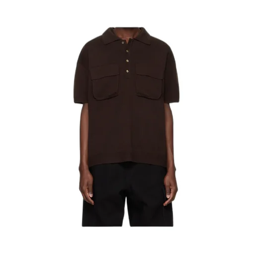 Wool Blend Short-Sleeved Polo Shirt