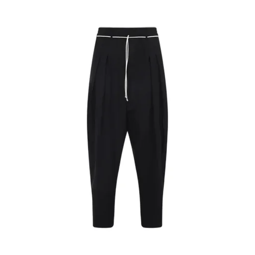 Drawstring Wool Casual Pants