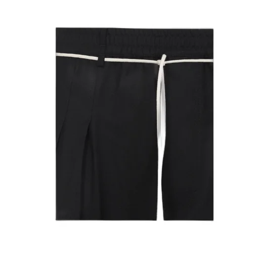 Drawstring Wool Casual Pants