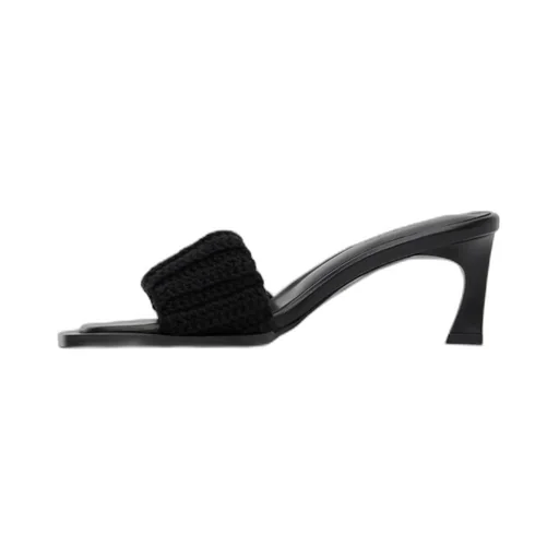 Crocheted High-Heeled Sandals
