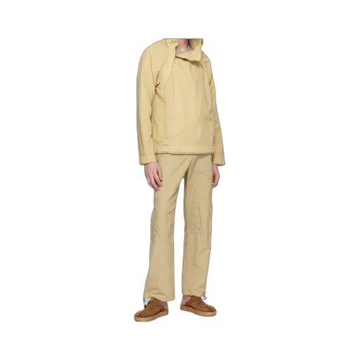 Slub-Texture Straight Trousers