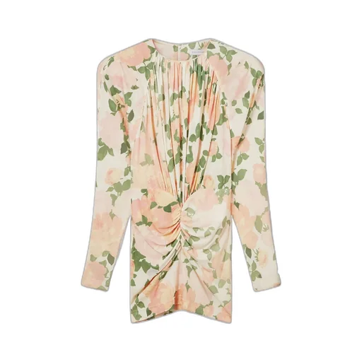 Stella Mccartney Peony Print Long-Sleeve Mini Dress