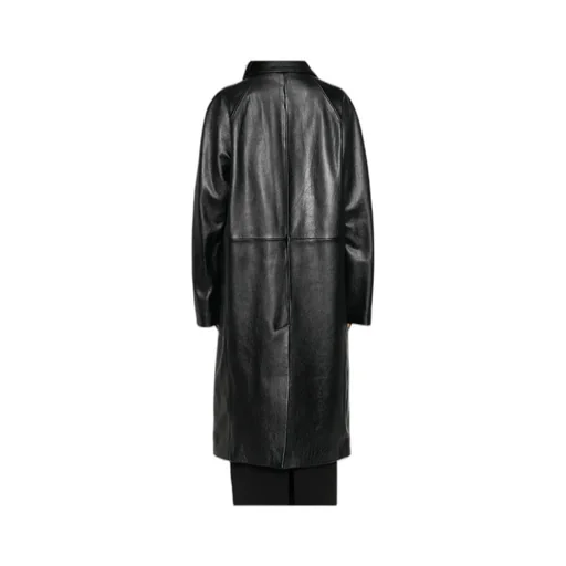Long-Sleeved Leather Coat