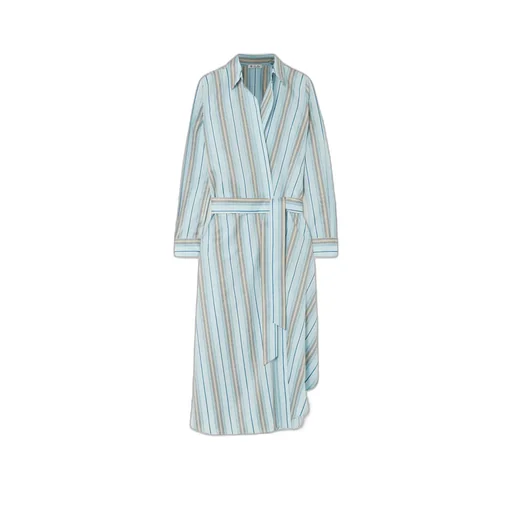 Striped Wrap Dress With Laces
