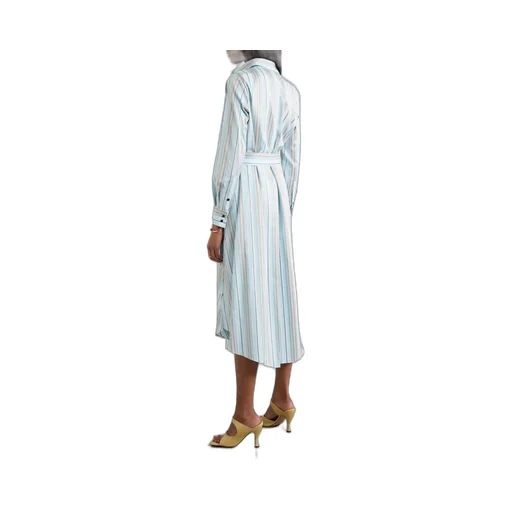 Striped Wrap Dress With Laces