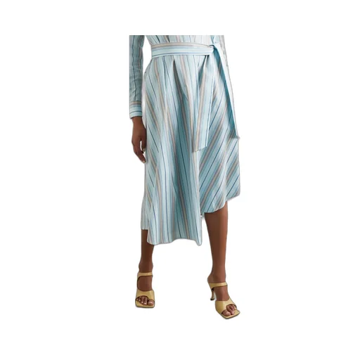 Striped Wrap Dress With Laces