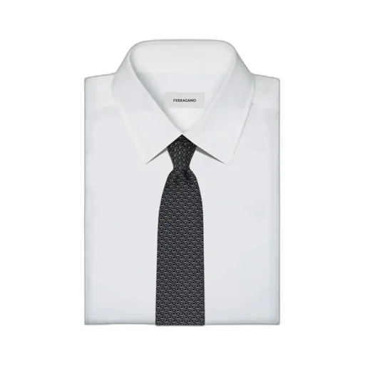 Gancini Jacquard Silk Tie