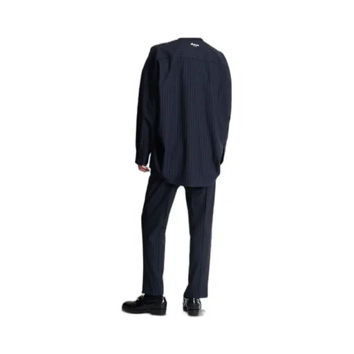 Striped Wool College Emblem Shirt