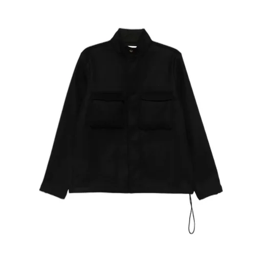Flap Pocket Wool Blend Casual Jacket