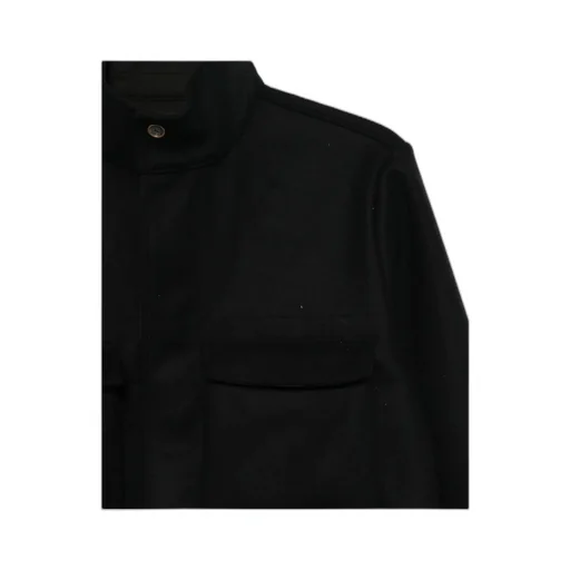 Flap Pocket Wool Blend Casual Jacket