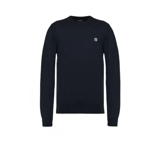 Balmain Logo Intarsia Crewneck Jumper