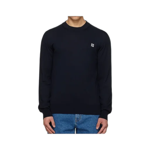 Balmain Logo Intarsia Crewneck Jumper
