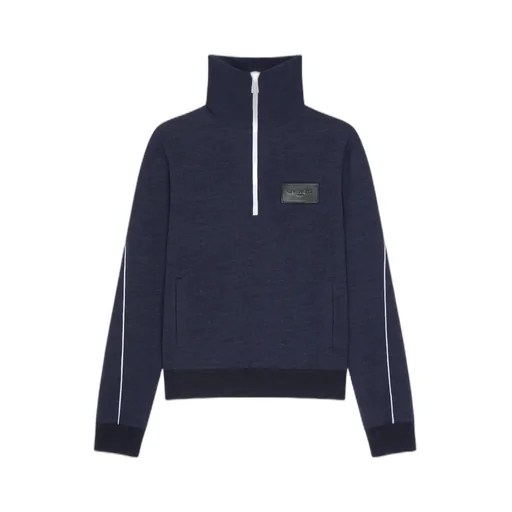 Zipped Sweatshirt In Wool With Givenchy Paris Patch