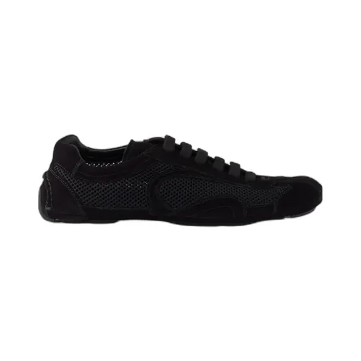 Prada Mesh-Panelled Lace-Up Sneakers