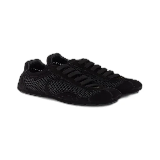 Prada Mesh-Panelled Lace-Up Sneakers