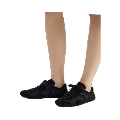 Prada Mesh-Panelled Lace-Up Sneakers