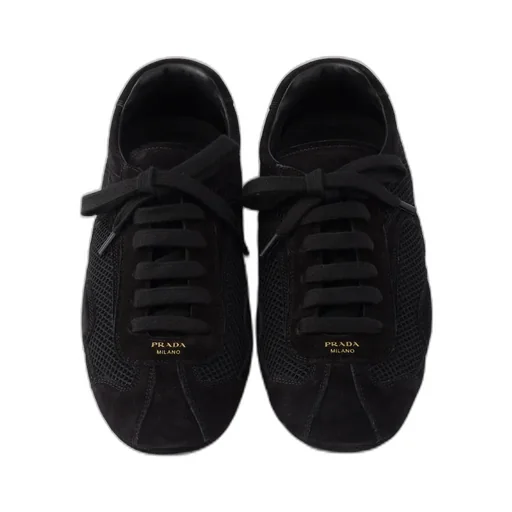Prada Mesh-Panelled Lace-Up Sneakers