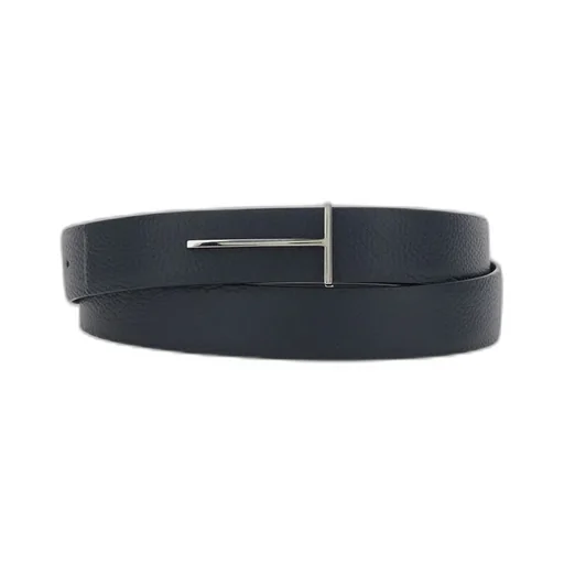 Blue Belt With T Buckle Closure In Leather Man