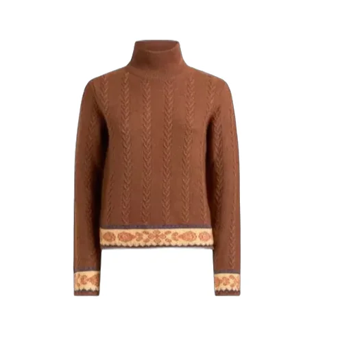 Cable-Knit Patterned Sweater