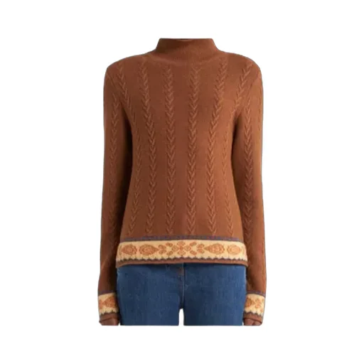 Cable-Knit Patterned Sweater