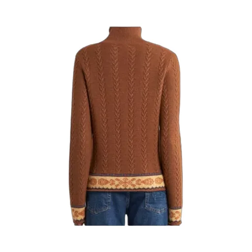 Cable-Knit Patterned Sweater
