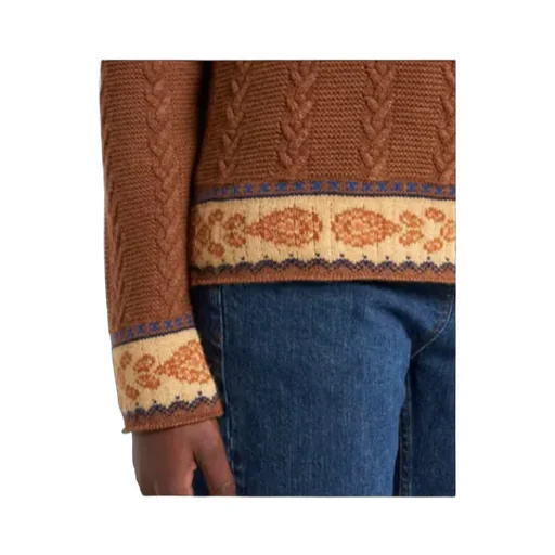 Cable-Knit Patterned Sweater