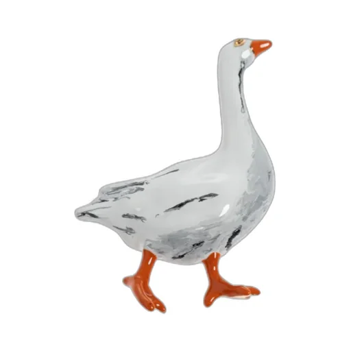 Moschino A Goose Motif Polished Brooch