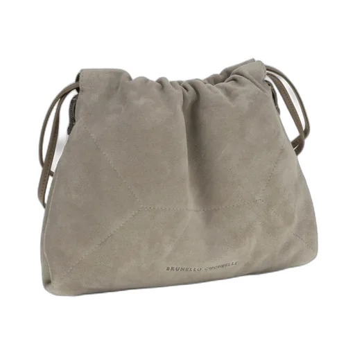Drawstring Suede Shoulder Bag