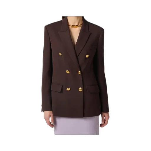Elisabetta Franchi Gabardine Double-Breasted Jacket