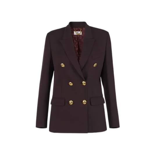 Elisabetta Franchi Gabardine Double-Breasted Jacket
